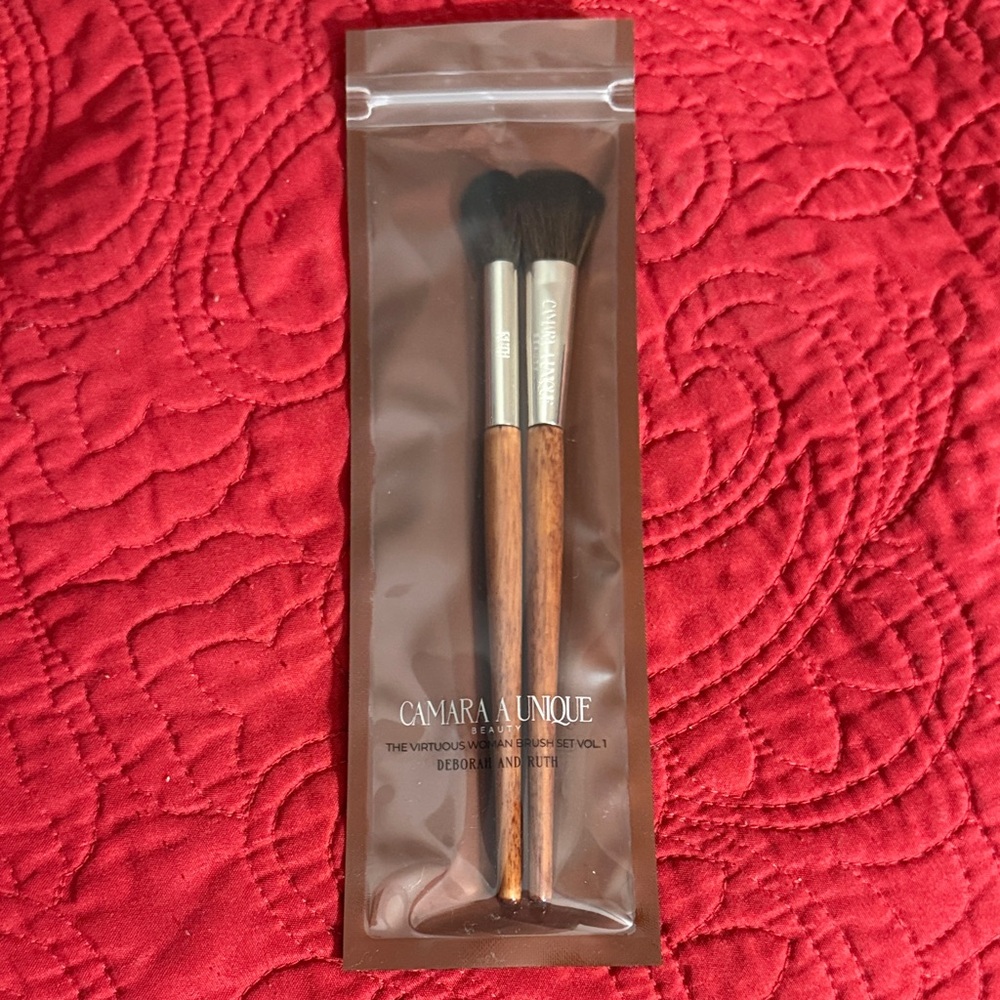 Makeup Brush Set - Brown and Silver